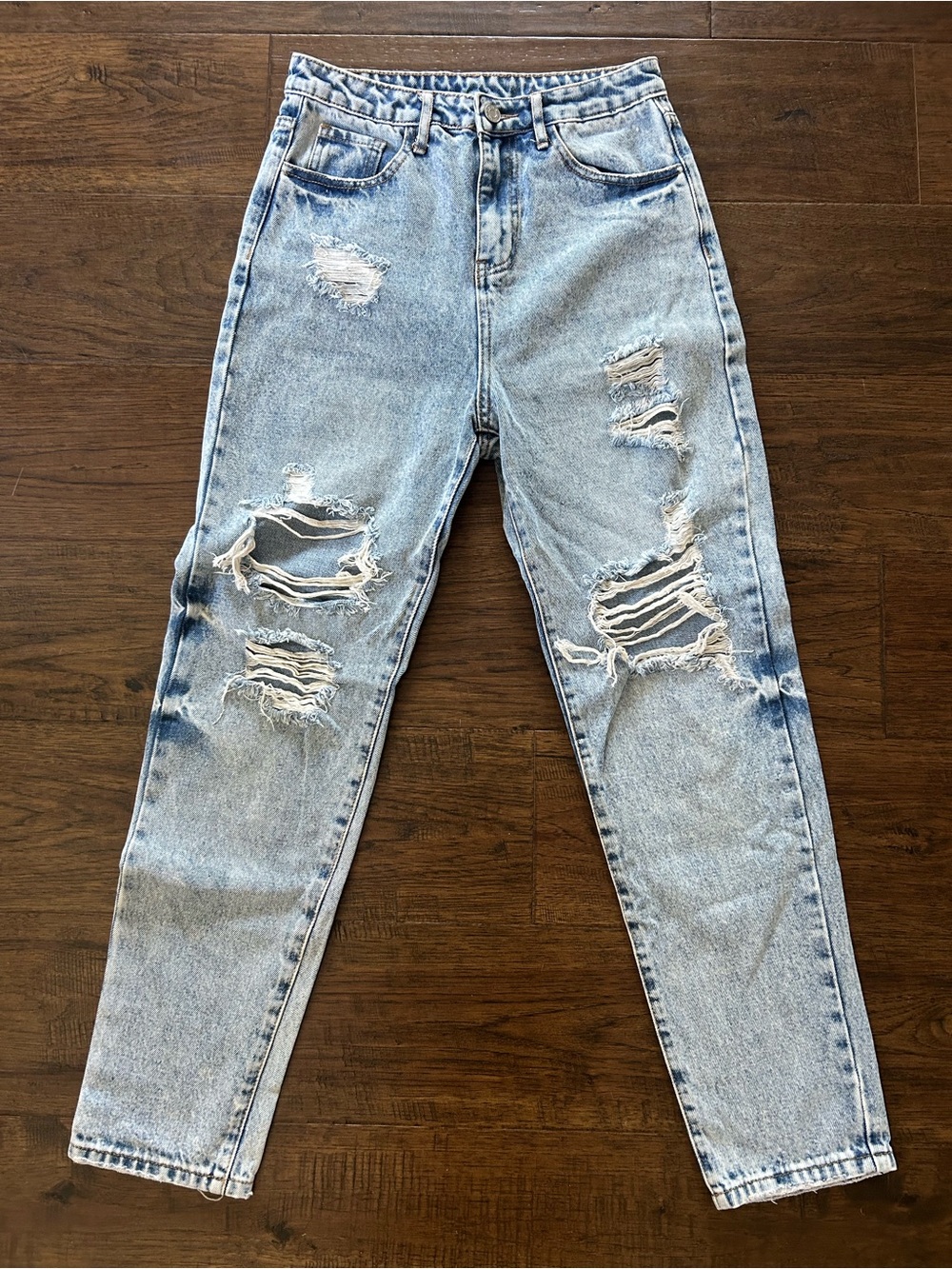 Light Blue Distressed High-Waist Women’s Jeans
